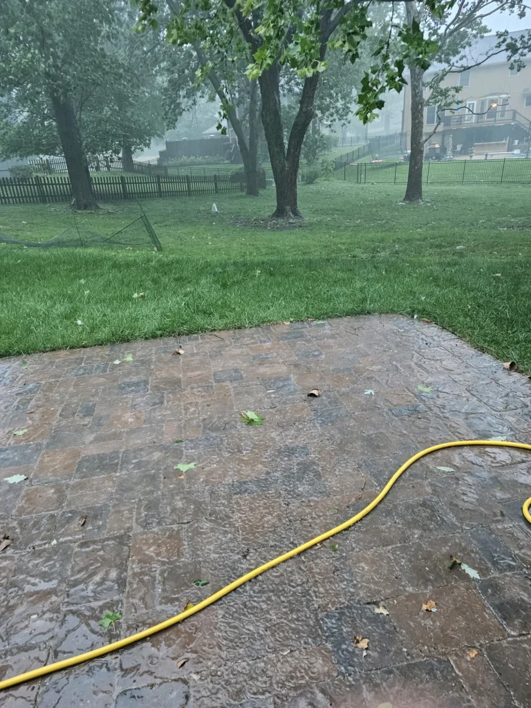 Yard drainage system releasing collected water
